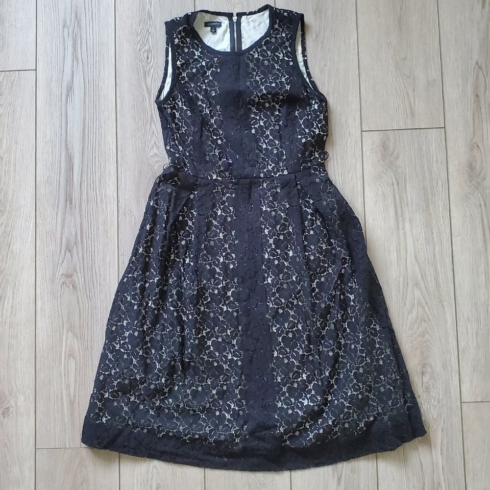 TALBOTS size 4 black lace pencil dress
